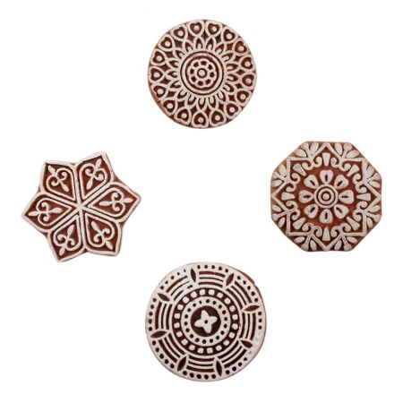 Set of 4 Piece New Mix Wooden Printing Block